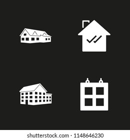 4 window icon set with house, window and house building vector illustration for graphic design and web
