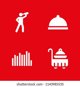 4 wine icon set with dinner, bars and restaurant vector illustration for graphic design and web