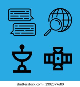4 wireless icons with search and chat in this set