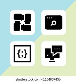 4 www icons in vector set. seo and web, css and url illustration for web and graphic design
