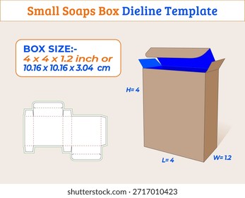 Box mit 4 x 4 x 1,2 Zoll kleinen Seifen