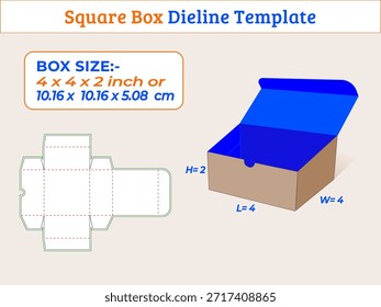 4 x 4 x 2 Zoll kleine Sammelobjekte Quadrat Box