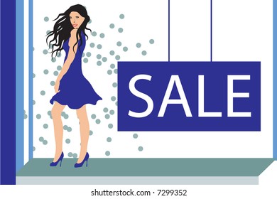 4 x 6 postcard design: fashion sale (vector)
