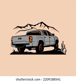 4 X 4 Off Road Andventure Outdoor Vector Illustration