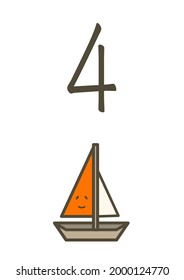 4 yacht of number illustration