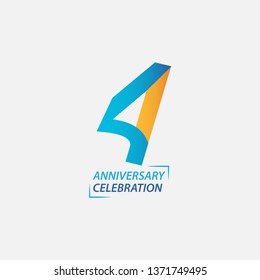 4 Year Anniversary Celebration Vector Template Design Illustration