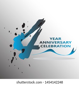 4 Year Anniversary celebration  Vector Template Design Illustration