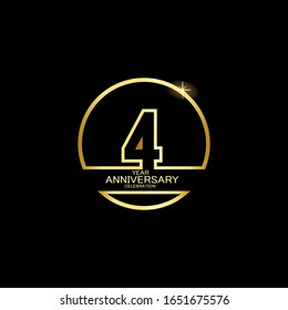 4 Year Anniversary celebration Vector Template Design Illustration