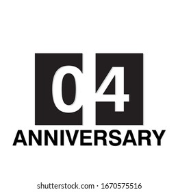 4 Year Anniversary Celebration Vector Template Design Illustration