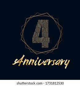4 year anniversary celebration, vector design for celebrations, invitation cards and greeting cards