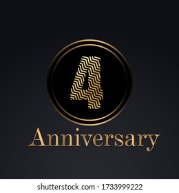 4 year anniversary celebration, vector design for celebrations, invitation cards and greeting cards