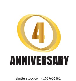 4 year anniversary celebration, vector design for celebrations, invitation cards and greeting cards