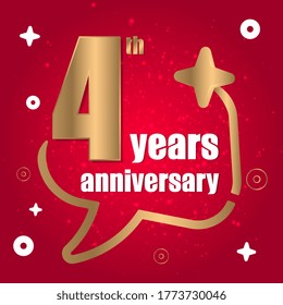 4 year anniversary celebration, vector design for celebrations, invitation cards and greeting cards vector
