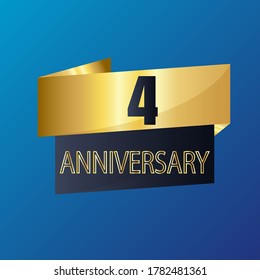 Celebración de 4 años, diseño vectorial para celebraciones, tarjetas de invitación y tarjetas de felicitación