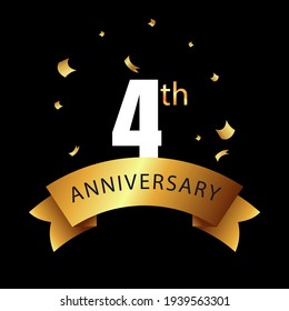 4 year anniversary celebration, vector design for celebrations, invitation cards and greeting cards