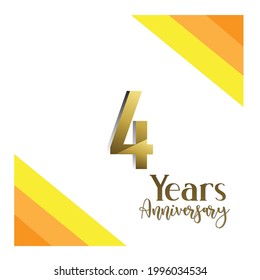 4 Year Anniversary Celebration Vector Template Design Illustration