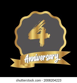 Celebración de 4 años, diseño vectorial para celebraciones, tarjetas de invitación y tarjetas de felicitación