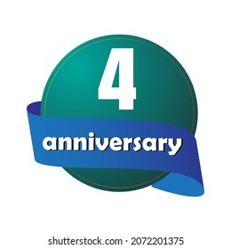 4 year anniversary celebration, vector design for celebrations, invitation cards and greeting cards