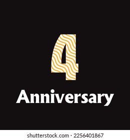 4 year anniversary celebration, vector design for celebrations, invitation cards and greeting cards
