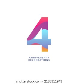 4 year anniversary design template. vector template illustration