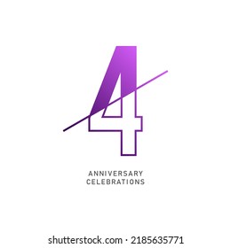 4 year anniversary design template. vector template illustration