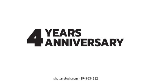 4 year anniversary logo design. 4th birthday celebration icon or badge. Vector illustration.