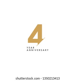 4 Year Anniversary Vector Template Design Illustration