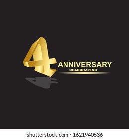 4 Year Anniversary Vector Template Design Illustration
