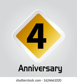4 Year Anniversary Vector Template Design Illustration