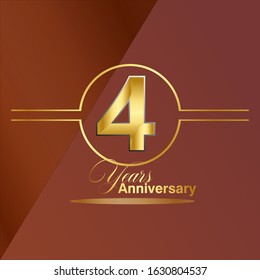 4 Year Anniversary Vector Template Design Illustration