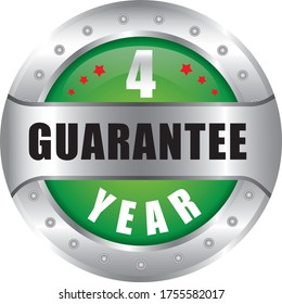 4 Year Guarantee stamp vector logo images, Guarantee vector stock photos, Guarantee vector illustration of logo
