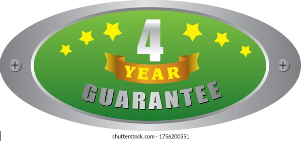 4 Year Guarantee stamp vector logo images