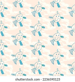 4 year old kid artwork pattern  character abstract happy Robot