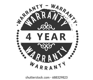 4 year warranty icon vintage rubber stamp guarantee