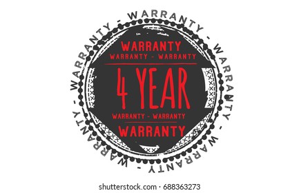 4 year warranty icon vintage rubber stamp guarantee