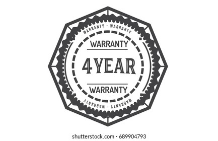 4 year warranty icon vintage rubber stamp guarantee