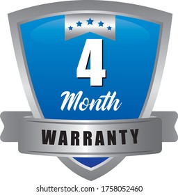 4 Year warranty stamp vector logo images