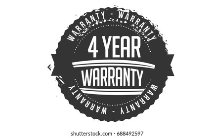 4 year warranty vintage grunge rubber stamp guarantee background