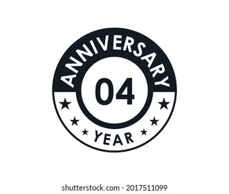 4 years anniversary badge vector design