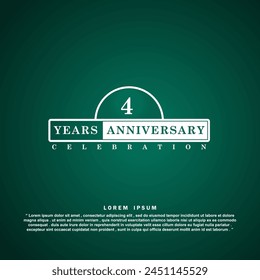 4 years anniversary celebration 3d vector template design illustration