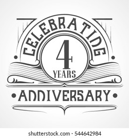 4 Years Anniversary Celebration Design.