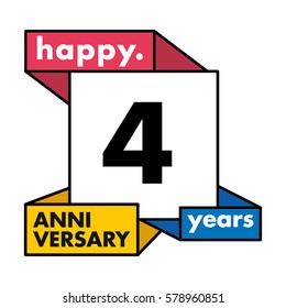 4 Years Anniversary Celebration Design.