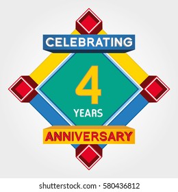 4 Years Anniversary Celebration Design.
