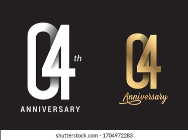 4 years anniversary celebration logo design. Anniversary logo Paper cut letter and elegance golden color isolated on black background, vector design for celebration, invitation card, and greeting card