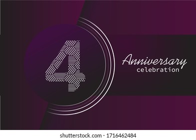 4 years anniversary celebration logo vector template design 