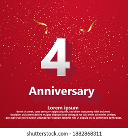 4 years anniversary celebration logo vector template design