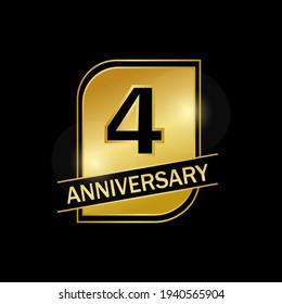 4 years anniversary celebration logo vector template design illustration