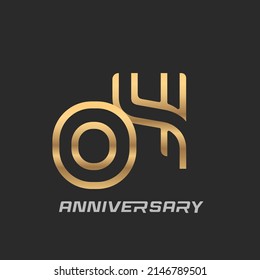 4 years anniversary celebration logotype with modern number