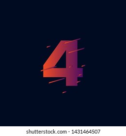 4 years anniversary celebration vector template design illustration