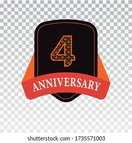 4 Years Anniversary Celebration Vector Template Design Illustration